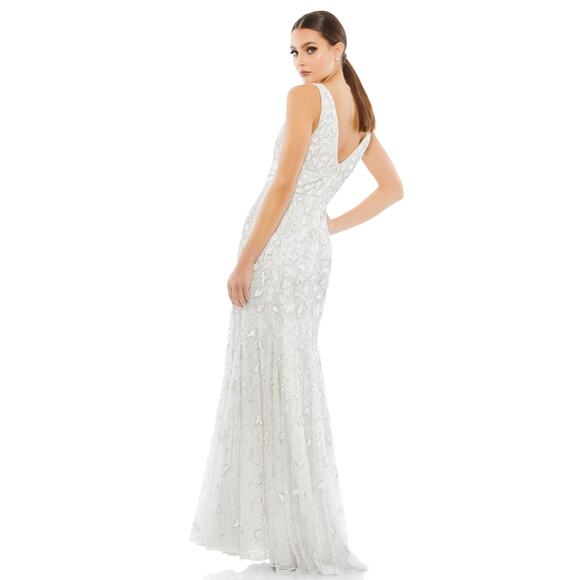 Mac Duggal 10814 Hand Embellished White Beaded Gown Size 6 NWt - Picture 8 of 8